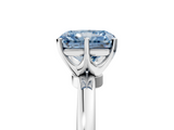 White gold Fancy Blue Radiant  Solitaire Diamond Ring with Six-Prong Setting on a Classic Band_8