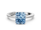 White gold Fancy Blue Radiant  Solitaire Diamond Ring with Split Shank and Four-Prong Setting_20