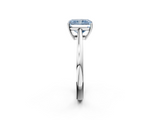 White gold Fancy Blue Radiant  Solitaire Diamond Ring with Split Shank and Four-Prong Setting_22
