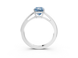 White gold Fancy Blue Radiant  Solitaire Diamond Ring with Split Shank and Four-Prong Setting_23