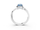 White gold Fancy Blue Radiant  Solitaire Diamond Ring with Split Shank and Prong Setting_44