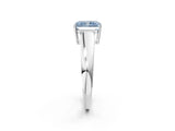 White gold Fancy Blue Radiant  Solitaire Diamond Ring with Tapered Band and Four-Prong Setting_52