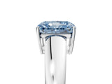 White gold Fancy Blue Radiant  Solitaire Diamond Ring with Tapered Band and Four-Prong Setting_54