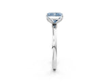 White gold Fancy Blue Radiant  Solitaire Diamond Ring with Thin Band and Four-Prong Setting_38