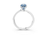 White gold Fancy Blue Radiant  Solitaire Diamond Ring with Thin Band and Four-Prong Setting_39