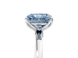 White gold Fancy Blue Radiant  Solitaire Diamond Ring with Thin Band and Four-Prong Setting_41