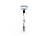 White gold Fancy Blue Radiant  Solitaire Diamond Ring with Thin Band and Four-Prong Setting_5