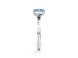 White gold Fancy Blue Radiant  Solitaire Diamond Ring with Thin Band and Four-Prong Setting_74