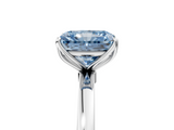 White gold Fancy Blue Radiant  Solitaire Diamond Ring with Thin Band and Four-Prong Setting_8