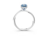 White gold Fancy Blue Radiant  Solitaire Diamond Ring with a Classic Band and Four-Prong Setting 3