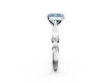 White gold Fancy Blue Radiant  Solitaire Diamond Twisted Band with Four-Prong Setting_44