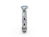 White gold Fancy Blue Radiant  Solitaire Diamond with Pave and Channel Set Band_57