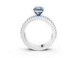 White gold Fancy Blue Radiant  Solitaire Diamond with Pave and Channel Set Band_58