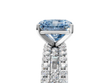 White gold Fancy Blue Radiant  Solitaire Diamond with Pave and Channel Set Band_60