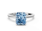 White gold Fancy Blue Radiant  Solitaire Engagement Ring with Cathedral Band and Four-Prong Setting_17