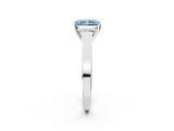 White gold Fancy Blue Radiant  Solitaire Engagement Ring with Four-Prong Setting and Tapered Band_5