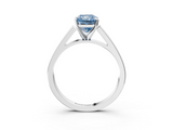 White gold Fancy Blue Radiant  Solitaire Engagement Ring with Four-Prong Setting and Tapered Band_6
