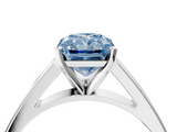 White gold Fancy Blue Radiant  Solitaire Engagement Ring with Four-Prong Setting and Tapered Band_7