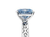 White gold Fancy Blue Radiant  Solitaire Engagement Ring with Scrollwork Band and Four-Prong Setting_127