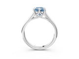 White gold Fancy Blue Radiant  Solitaire Engagement Ring with Six-Prong Setting and Classic Band 3