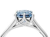 White gold Fancy Blue Radiant  Solitaire Engagement Ring with Six-Prong Setting and Classic Band 4