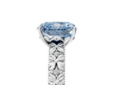 White gold Fancy Blue Radiant  Solitaire Floral Milgrain Engagement Ring_36