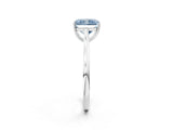White gold Fancy Blue Radiant  Solitaire Heart Prong Engagement Ring with Tapered Band_57