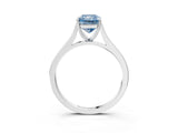 White gold Fancy Blue Radiant  Solitaire Heart Prong Engagement Ring with Tapered Band_58