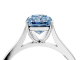 White gold Fancy Blue Radiant  Solitaire Heart Prong Engagement Ring with Tapered Band_59
