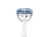 White gold Fancy Blue Radiant  Solitaire Heart Prong Engagement Ring with Tapered Band_60