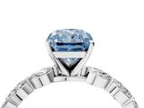 White gold Fancy Blue Radiant  Solitaire Marquise Side Stone Prong Setting Ring_47