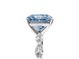 White gold Fancy Blue Radiant  Solitaire Marquise Side Stone Prong Setting Ring_49