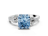 White gold Fancy Blue Radiant  Solitaire Marquise Twist Band with Six-Prong Setting_59