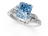 White gold Fancy Blue Radiant  Solitaire Marquise Twist Band with Six-Prong Setting_59