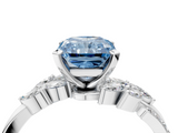 White gold Fancy Blue Radiant  Solitaire Marquise Twist Band with Six-Prong Setting_63