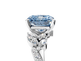 White gold Fancy Blue Radiant  Solitaire Marquise Twist Band with Six-Prong Setting_64