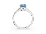 White gold Fancy Blue Radiant  Solitaire Pavé Band Prong Setting Ring_23