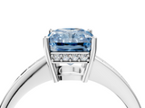 White gold Fancy Blue Radiant  Solitaire Pavé Band Prong Setting Ring_24