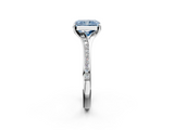 White gold Fancy Blue Radiant  Solitaire Pavé Band with Four-Prong Setting_30