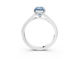 White gold Fancy Blue Radiant  Solitaire Pavé Band with Four-Prong Setting_31