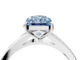 White gold Fancy Blue Radiant  Solitaire Pavé Band with Four-Prong Setting_32