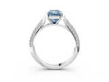 White gold Fancy Blue Radiant  Solitaire Pavé Diamond Engagement Ring with Four-Prong Setting_118