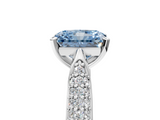 White gold Fancy Blue Radiant  Solitaire Pavé Diamond Engagement Ring with Four-Prong Setting_121