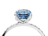 White gold Fancy Blue Radiant  Solitaire Pavé Diamond Engagement Ring with Four-Prong Setting_42