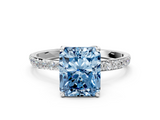 White gold Fancy Blue Radiant  Solitaire Pavé Diamond Engagement Ring with Four-Prong Setting_42