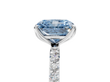 White gold Fancy Blue Radiant  Solitaire Pavé Diamond Engagement Ring with Four-Prong Setting_43