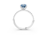 White gold Fancy Blue Radiant  Solitaire Pavé Diamond Engagement Ring with Four-Prong Setting_45