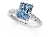 White gold Fancy Blue Radiant  Solitaire Pave Diamond Engagement Ring with Prong Setting_21