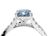 White gold Fancy Blue Radiant  Solitaire Pave Diamond Engagement Ring with Prong Setting_24