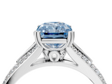 White gold Fancy Blue Radiant  Solitaire Pave Split Shank Engagement Ring with Six-Prong Setting_40